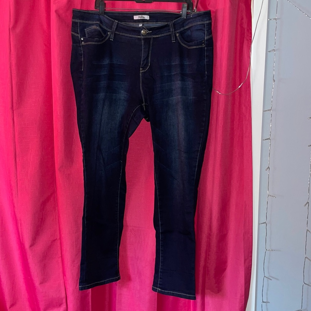 Dark blue jeans